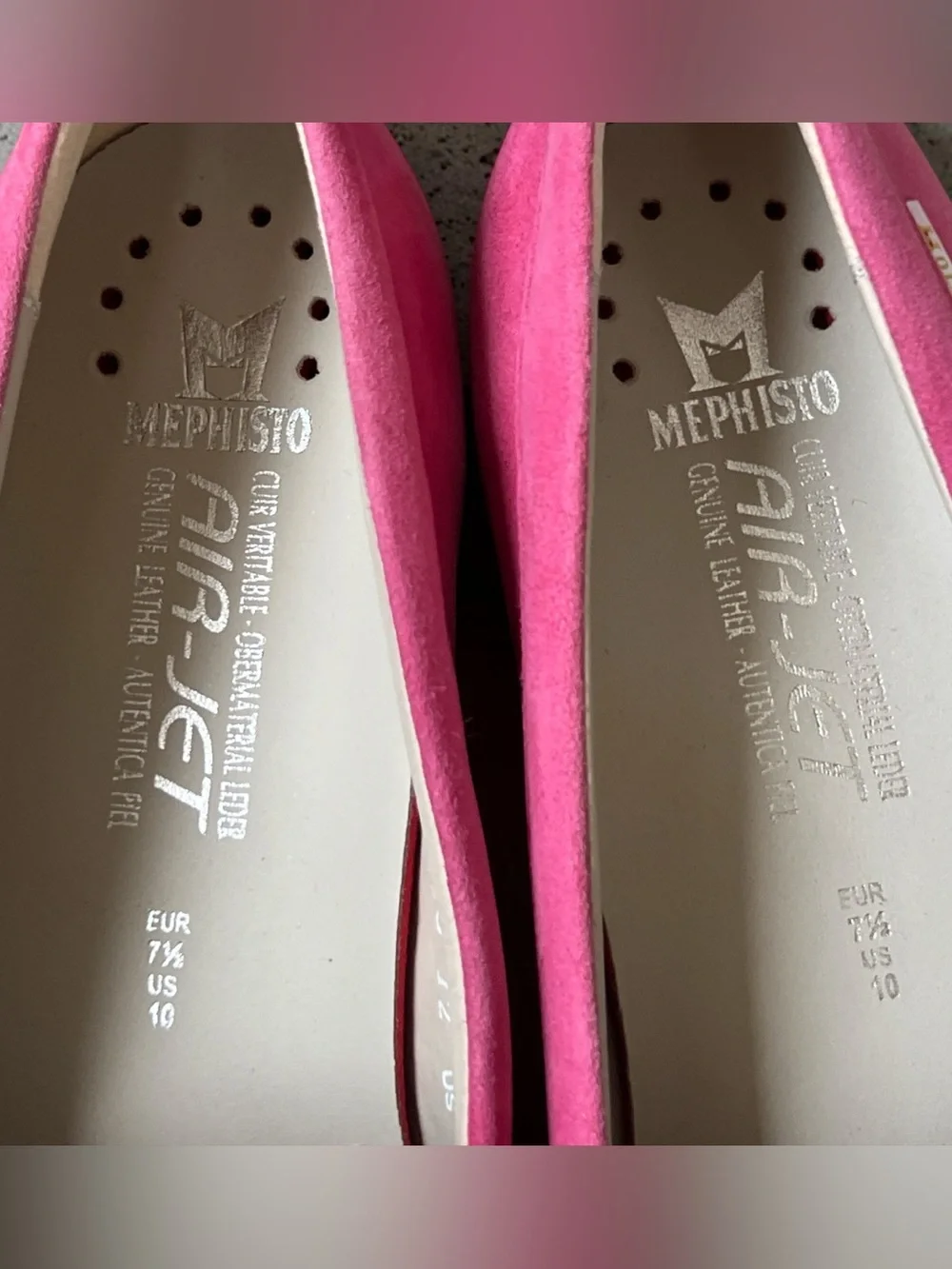 Mephisto Bright Pink Suede Penny Loafers with White Sole
